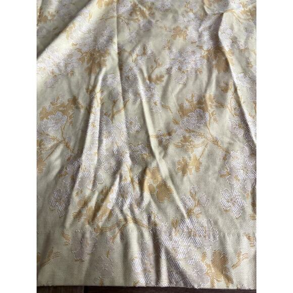 VTG 4 Panels Pinch Pleat Curtains Valance Blackout Soft Yellow Floral USA 24"x81 - Picture 10 of 11